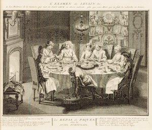 Juifs portugais célébrant la fête de la Pâque, illustration de 